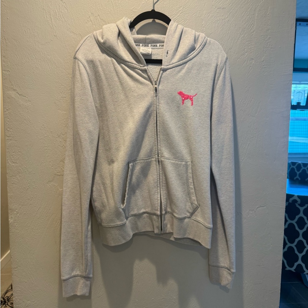Victoria’s Secret Pink Gray Zip-Up Hoodie